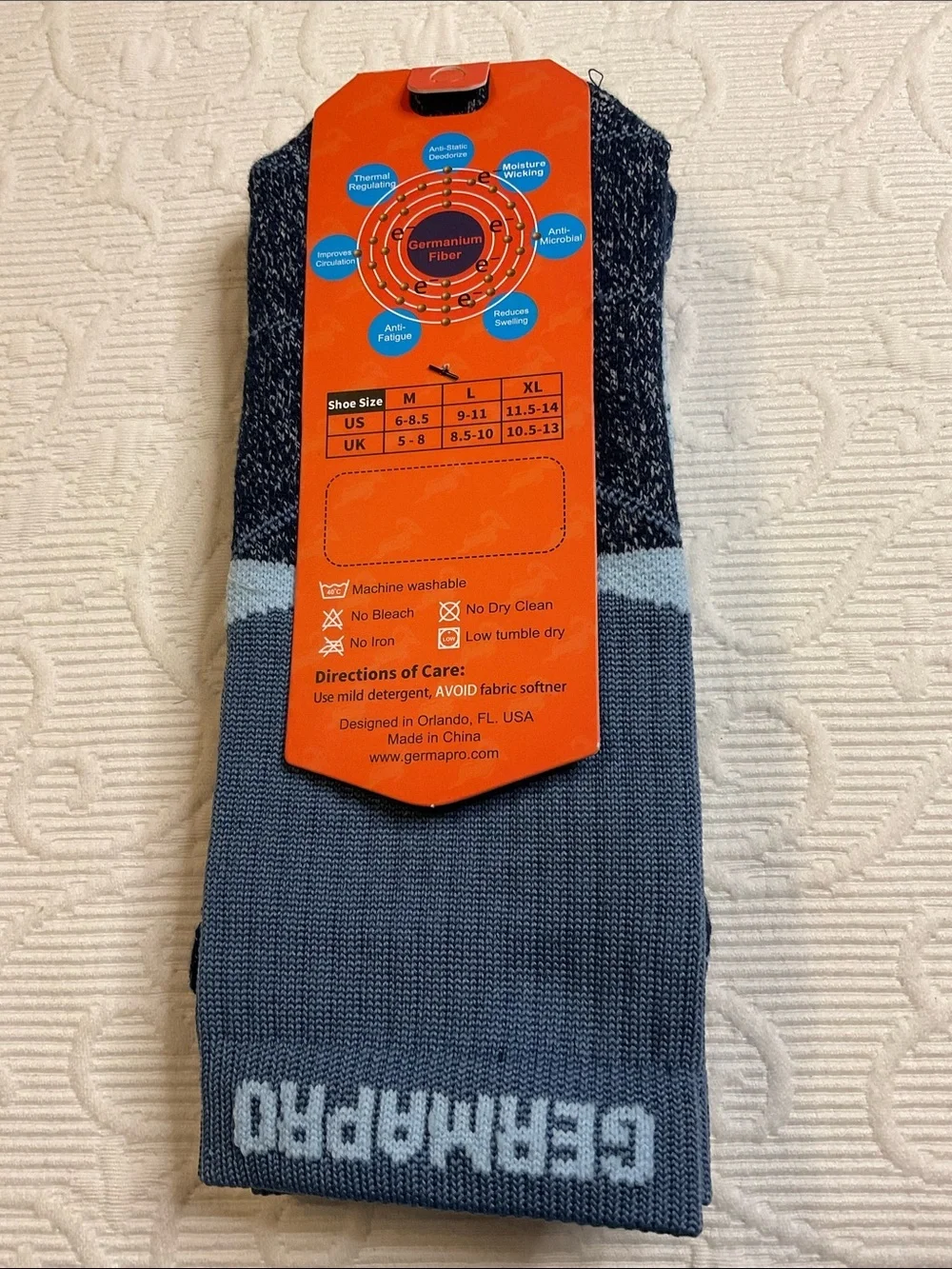 Germapro Men's Functional Crew Socks in Blue. Cool max